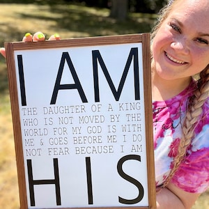 I Am His | Holz Dekor | Bauernhaus Dekor | Familienschilder | Christliche Zeichen | Geschenk zur Wohnungserwärmung |
