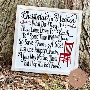 Christmas In Heaven | Farmhouse Sign | Christmas | Farmhouse Christmas | Remembering Loved Ones | Memorial Gift