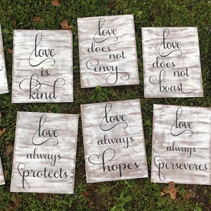 1 Corinthians Wedding Aisle Signs | Corinthians 13 | Wedding Bible Verse | Love Is Patient Love Is Kind | Wedding Signs | Wall Decor |