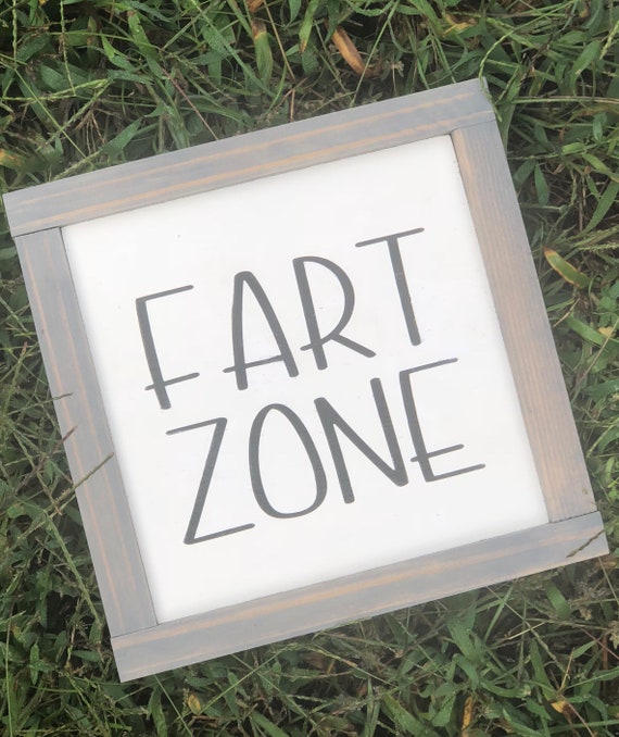 Fart Zone Sign Canvas Wood Bathroom Wall Decor Funny Etsy