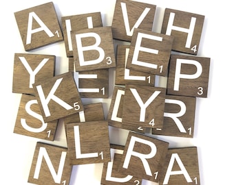 Scrabble Tiles - 4" | Wood Scrabble Pieces | Custom Lettering Scrabble Letters | Scrabble Letter Decor Living Room Decor | Wall Decor |