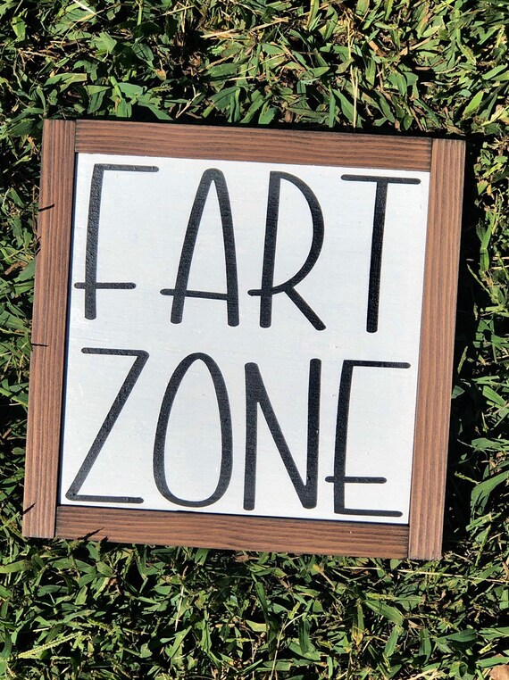 Fart Zone Sign Wood Bathroom Wall Decor Funny Bathroom Etsy