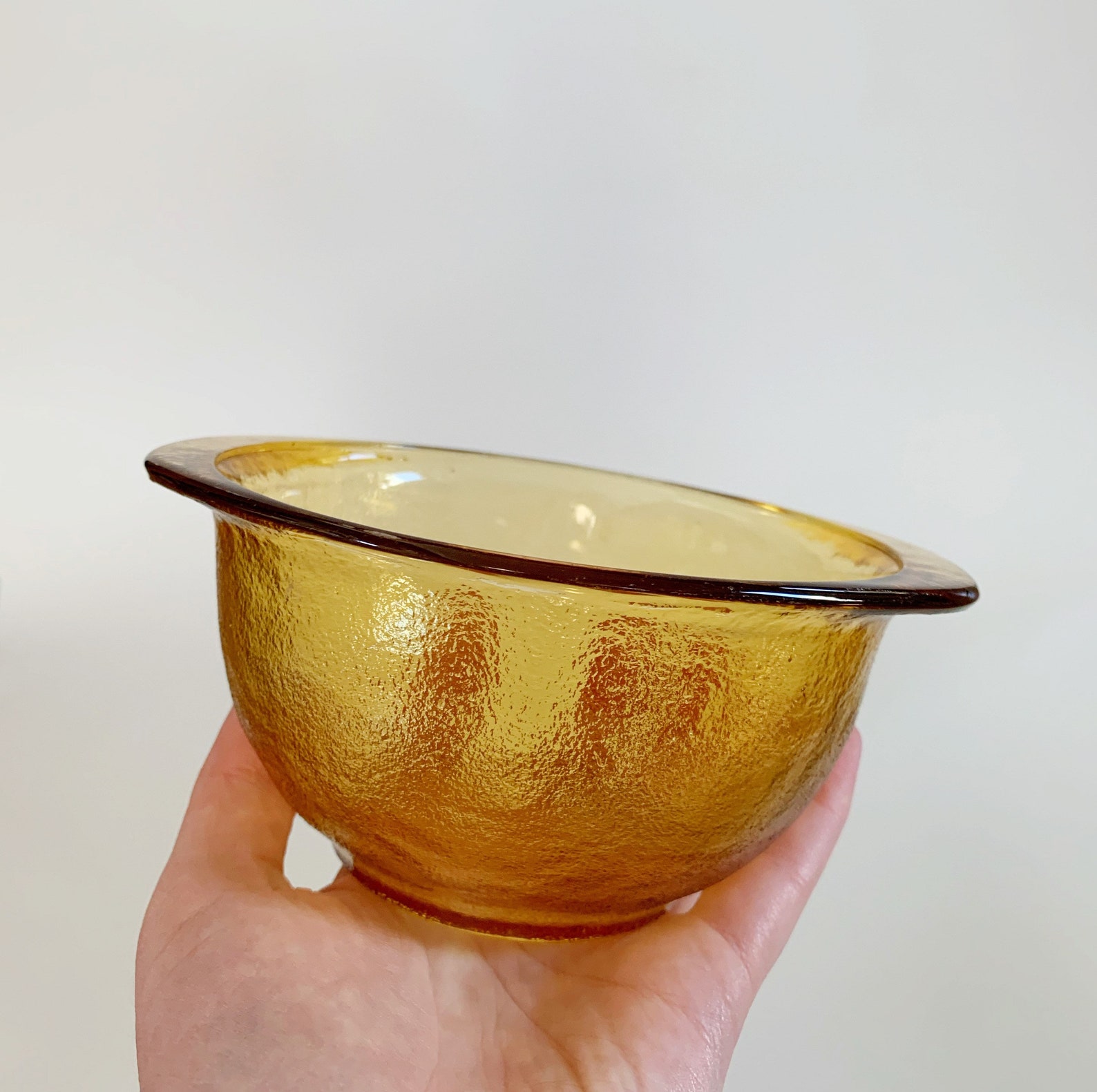 Set of 4 Textured Amber Bowls Etsy