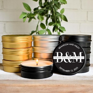 Bulk Wedding Favors For Guests, Personalized Tin Candle Favors, Wedding Favor Gifts, Bridal Shower Favors, Customized Favors, Tin Candles