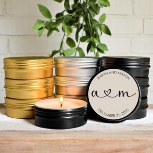 Bulk Wedding Favors For Guests, Personalized Tin Candle Favors, Wedding Favor Gifts, Bridal Shower Favors, Customized Favors, Tin Candles