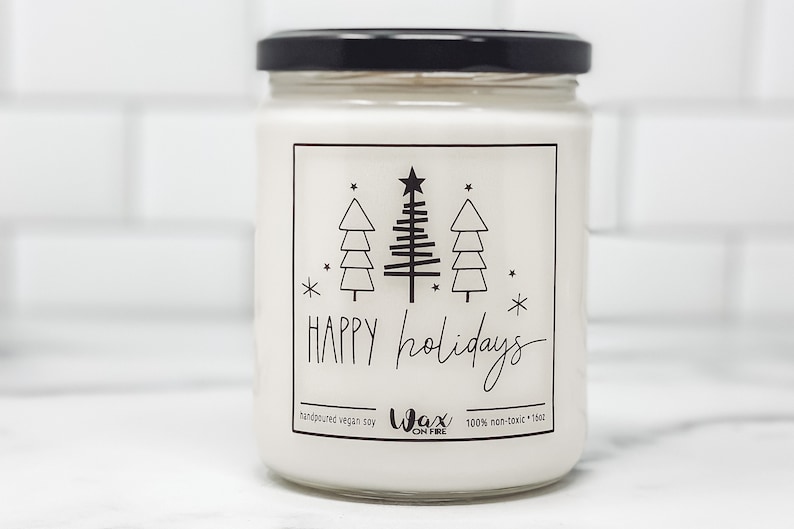 Happy Holidays Winter Candles