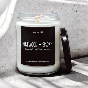 Firewood Candle Campfire Candle Summer Candle Fall Candle Vegan Candle Vegan Candles Homemade Candles Luxury Candles Gifts for Her
