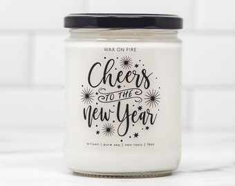 Cheers To The New Year Happy New Years 2024 New Years Candle Happy New Year Candle Coworker Gift New Year Employee Gifts