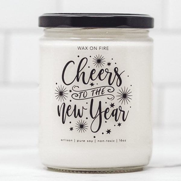 Cheers To The New Year Happy New Years 2024 New Years Candle Happy New Year Candle Coworker Gift New Year Employee Gifts