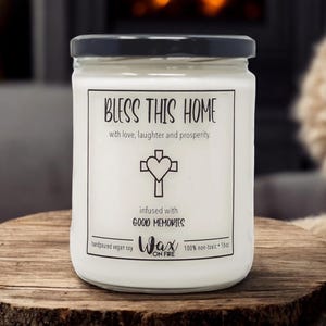 Bless This Home Candle Christian Candle Christian Gifts Christian Gift Housewarming Gift New Home Gift Our First Home Realtor Closing Gift
