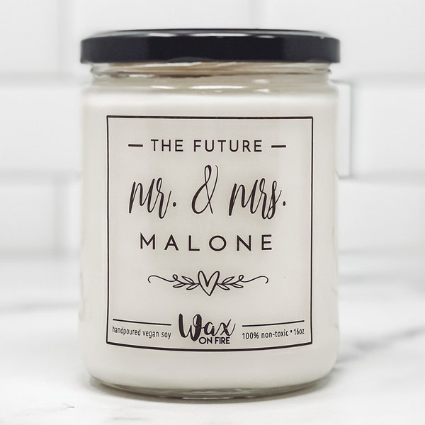 Future Mr And Mrs Future Mrs Wedding Gift Bride To Be Thank You Gift Wedding Favors Wedding Soy Candles Handmade Homemade Candles