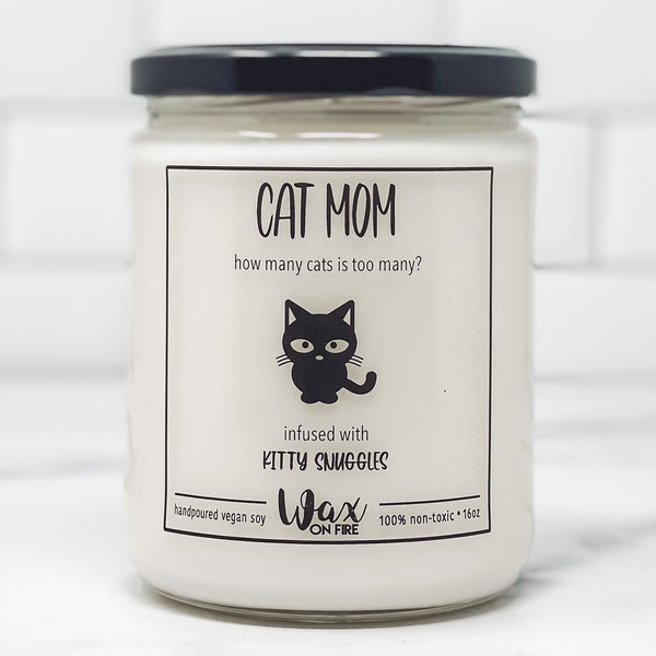 Cat Mom Cat Lady Cat Lovers Gift Cat Lover Gift Crazy Cat Lady Funny Cat Gift Pet Parents Gift Funny Candle Funny Candles Soy Candles