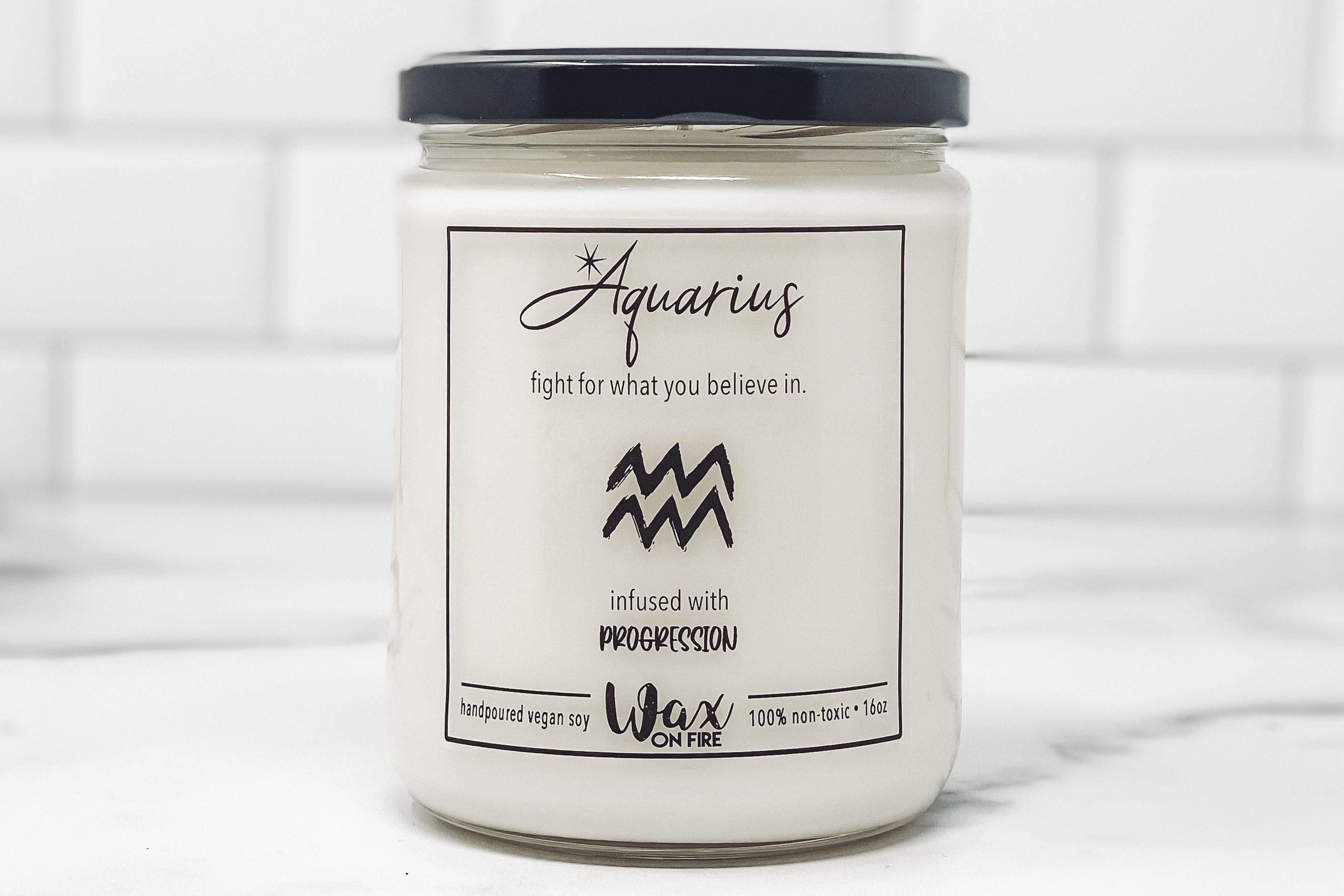 Aquarius February Birthday Astrology Candle Custom Candle Unique Candles Custom Candles Novelty Candle Zodiac Gift Best Friend Gifs