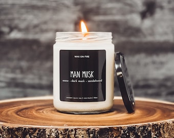 Man Musk Candle Cologne Candle Summer Candle Fall Candle Vegan Candles Homemade Candles Luxury Candles Gifts for Her Gifts for Him