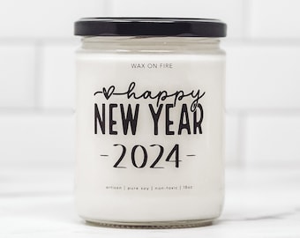 Happy New Year Happy New Years 2024 New Years Candle Happy New Year Candle Coworker Gift New Year Employee Gifts