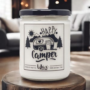 Happy Camper Camping Gift Camper Decor Camping Gifts Gift for Best Friend Gift for Him Gift for Her Homemade Candles Soy Candles Handmade