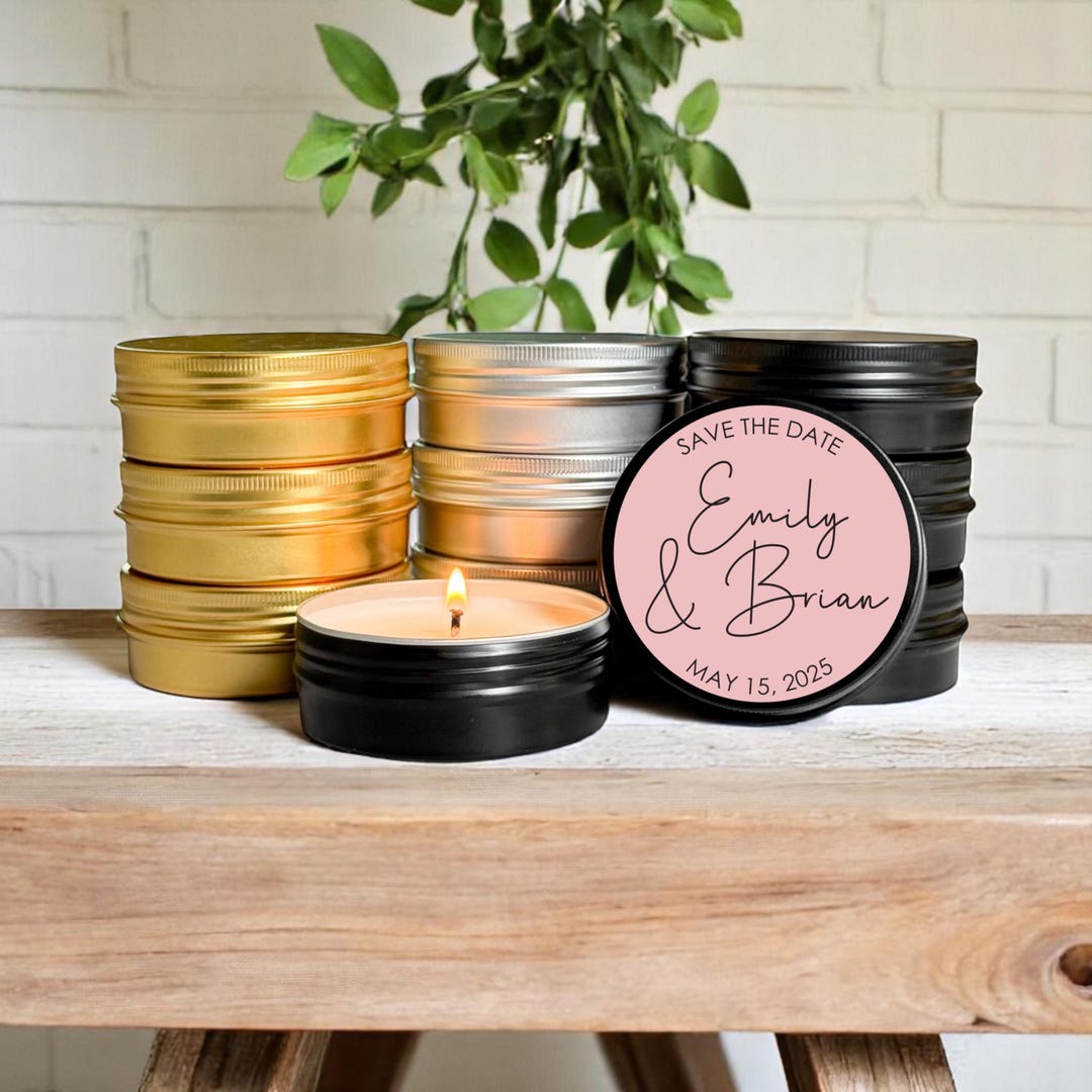 Save the Date Bulk Wedding Favors for Guests, Personalized Candle ...