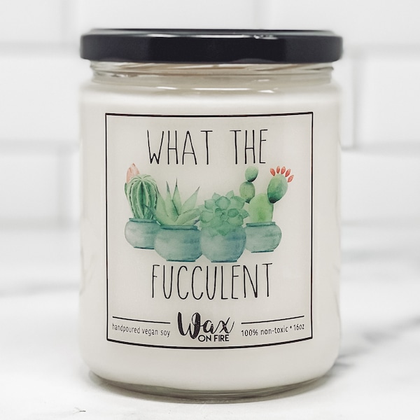 What The Fucculent Plant Lover Gift Plant Mom Crazy Plant Lady Best Friend Gifts Friendship Gift Gift for Her Homemade Candles Soy Candles