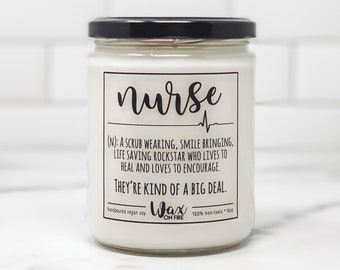 Nurse's Week Best Nurse Ever Nurse Gift Gift for Nurse Nurse Definition Nurse Candle Coworker Gift