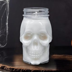 GLITTER Skull Candle Skeleton Candle Halloween Candles Halloween Candle Halloween Gifts Halloween Decor Holiday Candles Fall Candles