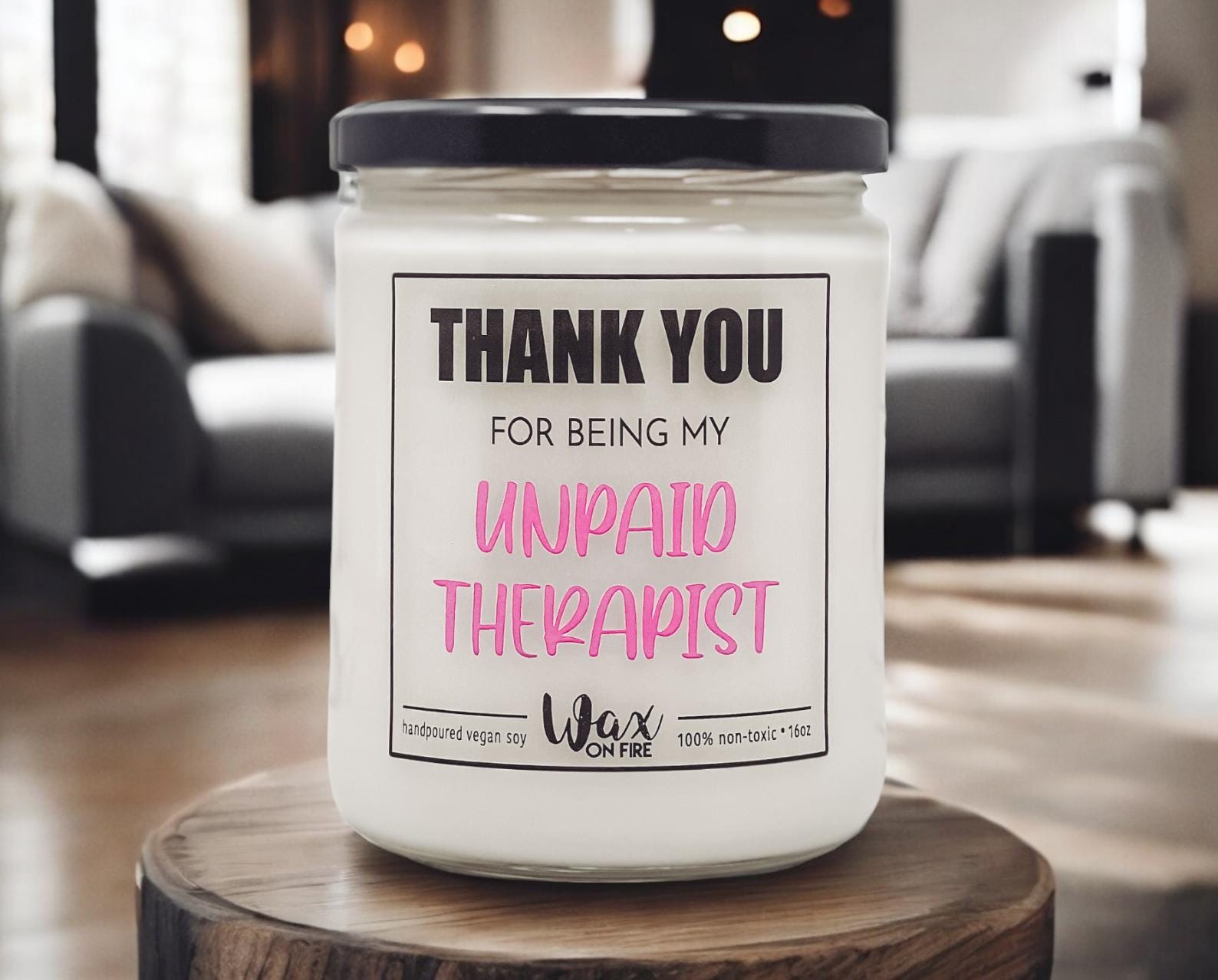 Unpaid Therapist Funny Candles Funny Candle Best Friend Gifts Coworker Gifts Friendship Gift Gift for Her Soy Candles Handmade