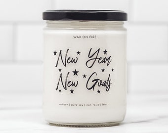 New Year New Goals Happy New Years 2024 New Years Candle Happy New Year Candle Coworker Gift New Year Employee Gifts