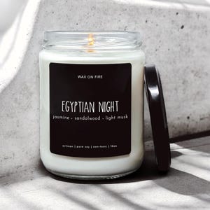 Egyptian Night Candle Summer Candle Fall Candle Vegan Candle Vegan Candles Homemade Candles Luxury Candles Gifts for Her Soy Candles