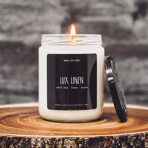 Lux Linen Candle Summer Candle Summer Candles Fall Candle Vegan Candle Vegan Candles Homemade Candles Luxury Candles Gifts for Her