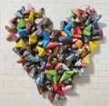 Pack of 100 mixed pattern origami hearts