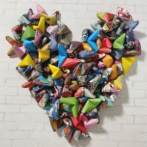 Pack of 100 mixed pattern origami hearts