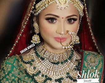 bridal jewellery set with matha patti