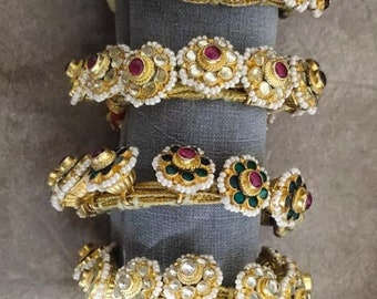 Kundan pouchi style bangles, Rajasthani style pouchi, traditional bangles , traditional pouchi, jewellery for hands