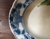Antique Serving Plate, Blue and White Transferware, Swedish Platter, Gustavsberg Plate, Art Nouveau Plate, Blenda Range, Boho Chic