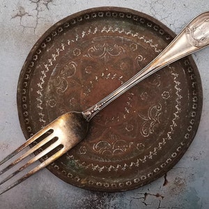 Food Photography Props, Vintage Rustic Fork, Antique  Aged Fork, Food Styling, Patina, Cheap Cutlery,British Silver, Wabi Sabi,