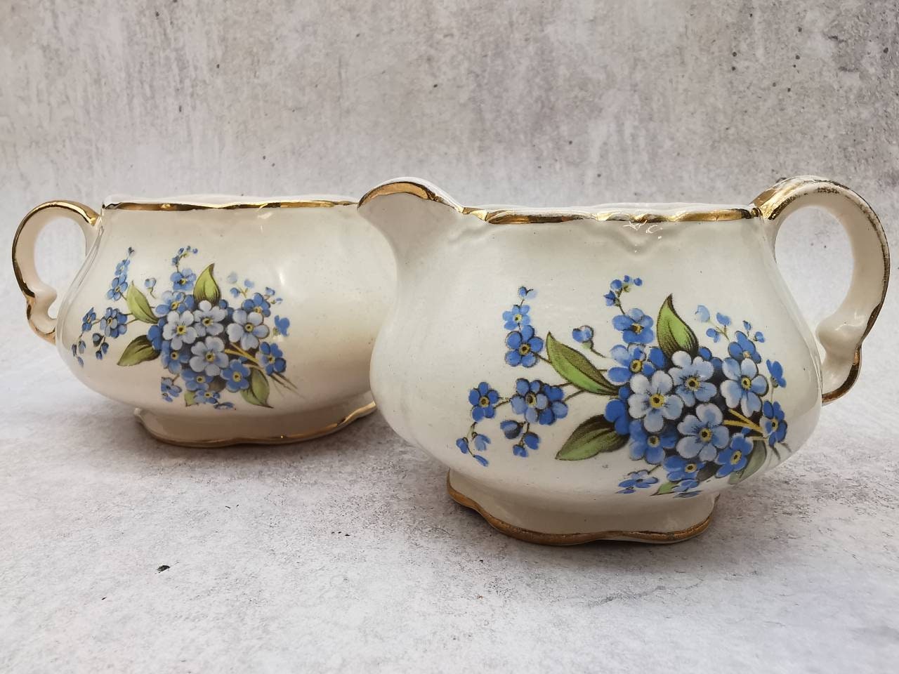 Pretty Vintage Milk Jug and Sugar Bowl Creamer me Etsy