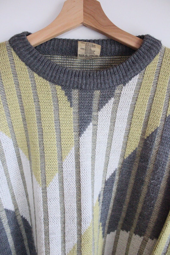 Vintage 90s Funky Knit Oversized Grunge Sweater U… - image 2