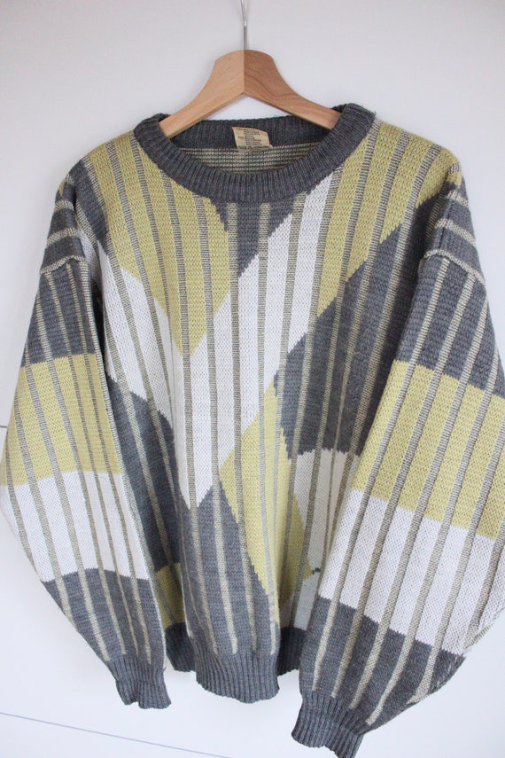 Vintage 90s Funky Knit Oversized Grunge Sweater U… - image 3