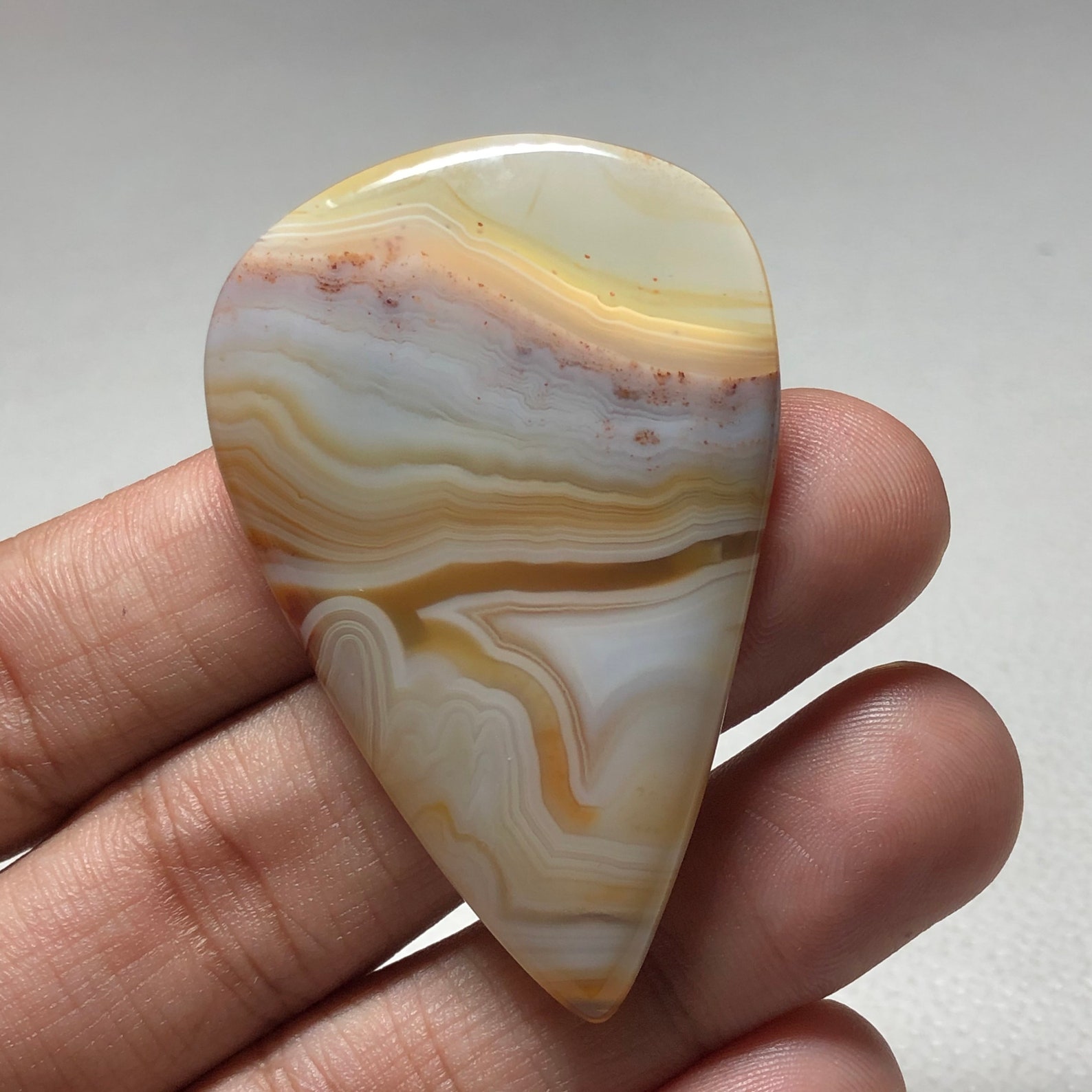 72 Cts Amazing Natural Yellow Banded Agate Cabochon Gemstone Etsy