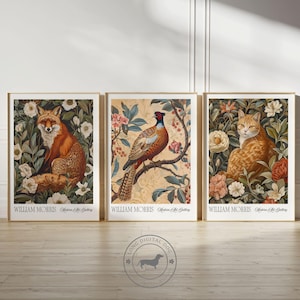 Ensemble de 3 impressions William Morris, impression Art nouveau, impression d'art mural Art déco, affiche d'exposition imprimable Style William Morris pour une décoration intérieure moderne