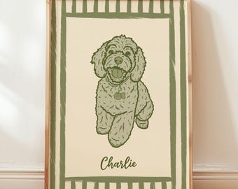 Portrait d'animal de compagnie personnalisé : portrait de chien coloré dessiné à la main, cadeau d'art de chien personnalisé pour propriétaires d'animaux de compagnie