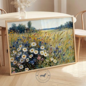Wildflowers Meadow Summer Print. Daisies Field Landscape Art. Farmhouse Summer Decor for Nature Lovers. Fresh Summer Feel for Every Interior