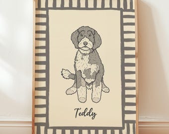 Portrait d'animal de compagnie personnalisé : Portrait de chien coloré Dessin d'animal de compagnie personnalisé Cadeau pour maman de chien Propriétaires d'animal de compagnie Décoration de chambre de chien