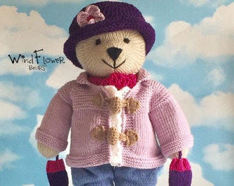 Knitted teddy bear - Handmade unique toy, the perfect gift for babies and young children.