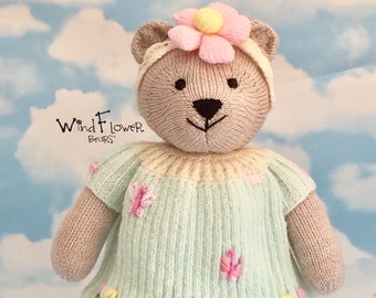 Knitted teddy bear - Handmade unique toy, the perfect gift for babies and young children.