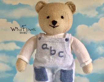 Knitted teddy bear - Handmade unique toy, the perfect gift for babies and young children.