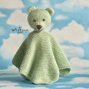 Hand Knitted Baby Comforter Baby Soother Teddy Bear Comforter Organic Cotton Comforter Handmade
