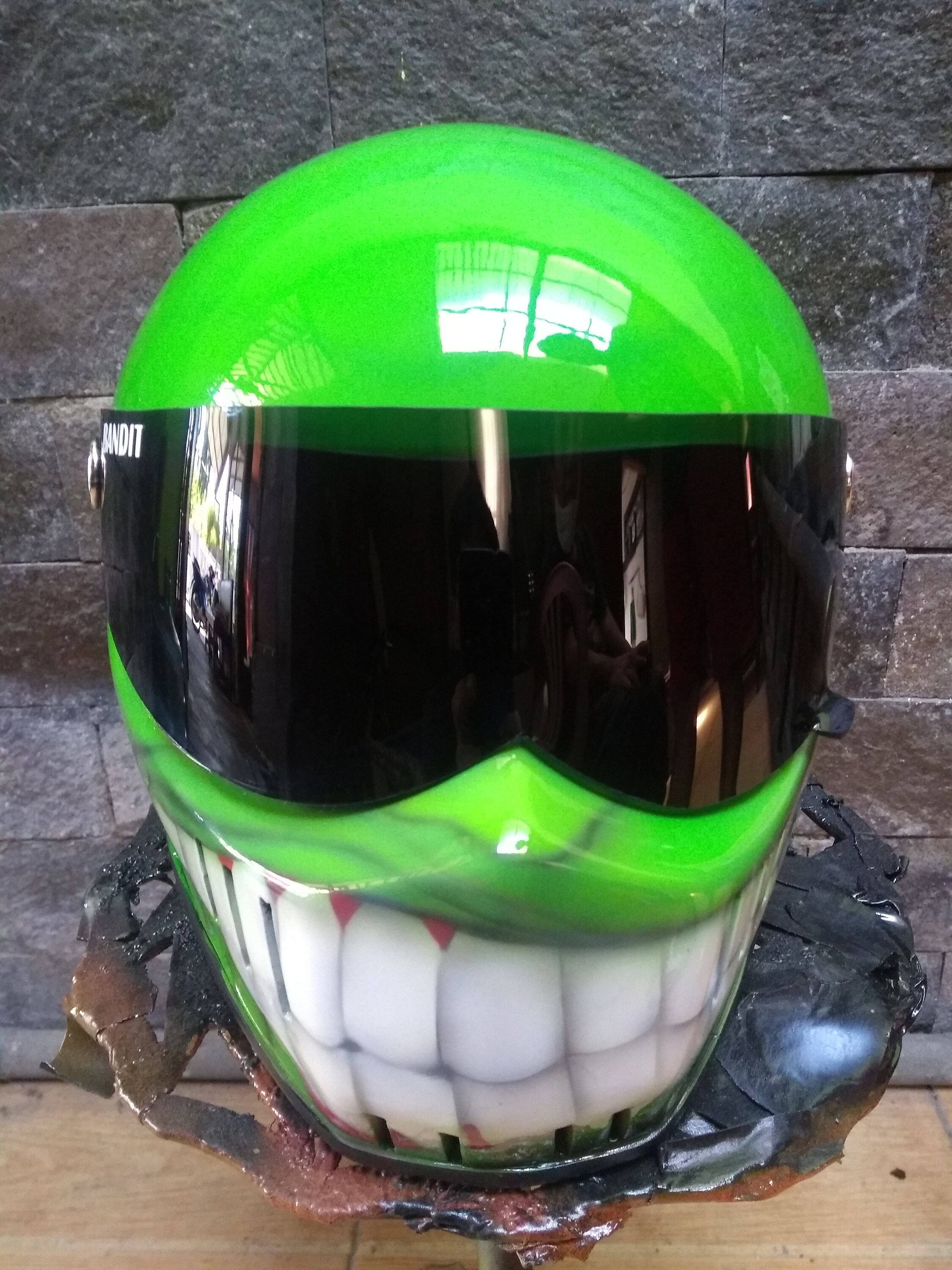 Free Shipping Guarantee Smiling Dude Painted Design Bandit Helmet Style for Biker DOT Approved Etsy