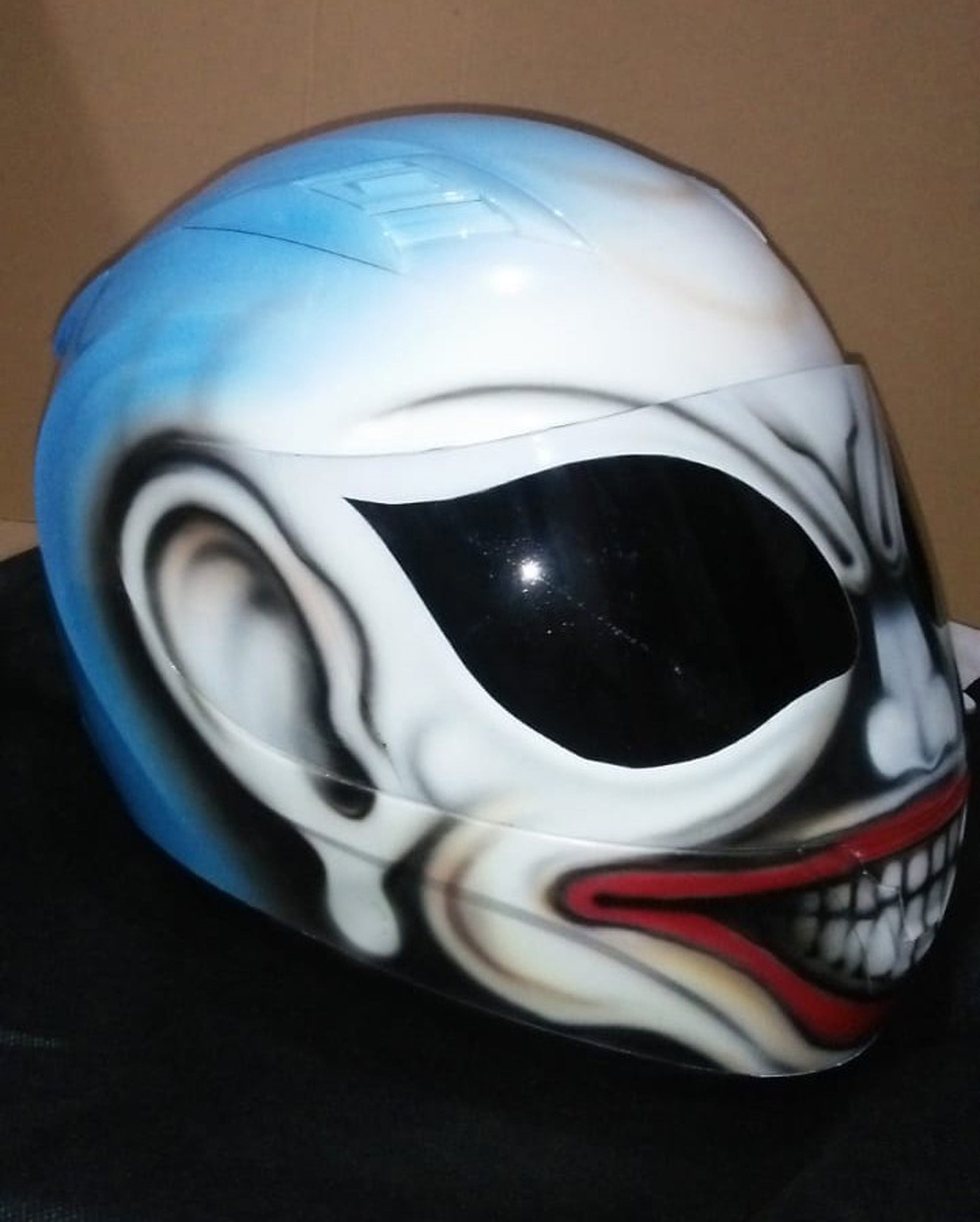 clown dirt bike helmets Motorcycle Helmet Cover - Scary its actually stretchy nylonish material with a big bit of elastic around the bottom to hold them firmly to the helmet Icon Airframe Pro Krazy Klown