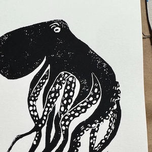 Octopus drifting print, hand signed