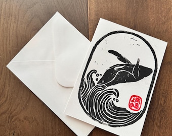 Cartões impressos à mão (arte grande)